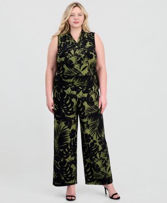 Plus Size Pull-On High-Rise Wide-Leg Pants