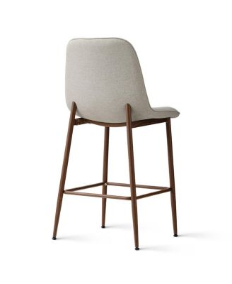 Set of 3 Upholstered Counter Height Stools with Metal Legs, 26" Seat Height