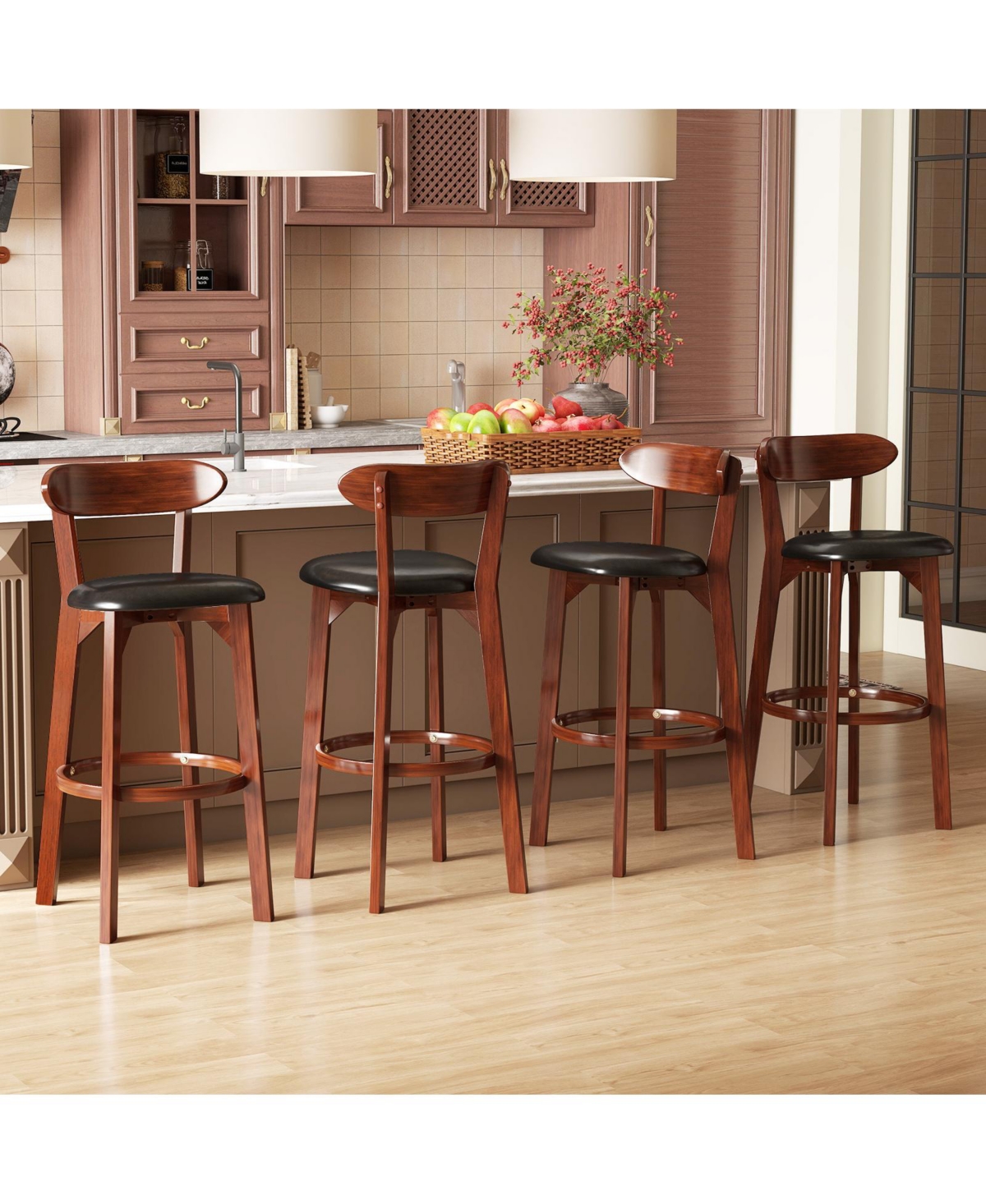 Sugift Modern Armless Upholstered Dining Chairs Set of Two