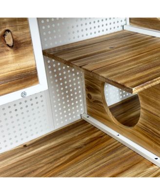 Zeus and Ruta 55.12" Spacious Glass Cat House with Tempered Glass for Living Room, Hallway, Study and Home