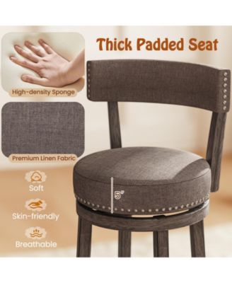  Bar Height Chairs Set of 4 w/ 360degree(s)   Swivel Seat Back and Cushioned Seat