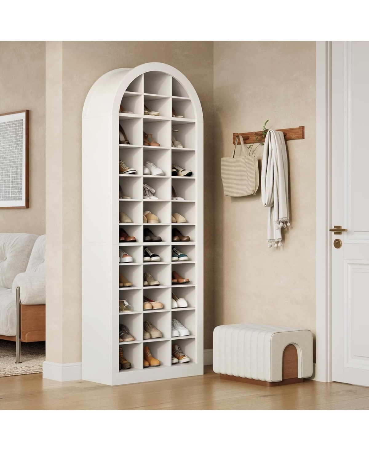 Tribesigns 12-Tier Shoe Storage Cabinet with 36 Cubbies, 70.9''H Freestanding Shoe Rack Organizer