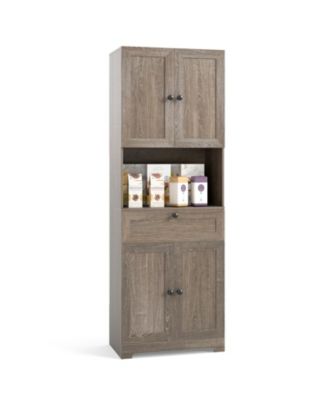 67.5-Inch-Tall Modern Freestanding Floor Storage Cabinet with 4 Doors and 1 Drawer