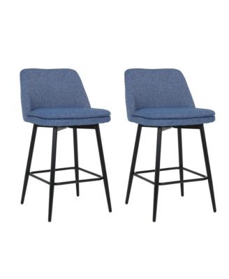 Set of 2 Counter Height Swivel Bar Stools, Swivel Barstools, 25.6" Seat Height Counter Stools