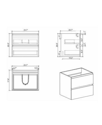 24" Wall Mounted Bathroom Vanity with Sink, Modern Large Storage Floating Bathroom Vanity without Faucet, Pre-assembled