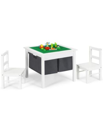 2 in 1 Kids Activity Table and Chairs Set with Storage