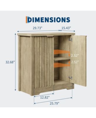 Buffet Sideboard Cabinet with Fluted Doors, Adjustable Shelves, Modern Accent Storage Console for Dining Room, Living Room