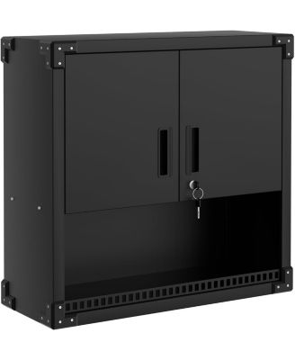 Heavy Duty Steel Wall Cabinet with Lock, Hanging Storage Organizer with Shelves, Rust-Resistant Garage, Workshop