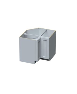 W36" Dove Lazy Susan Corner Base Cabinet with Full Overlay HDF Doors and Dovetail Drawer