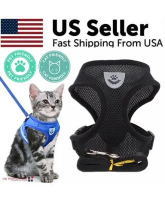 Zeus and Ruta Cat Harness with Adjustable Control Vest, Reflective Straps,and Matching Leash