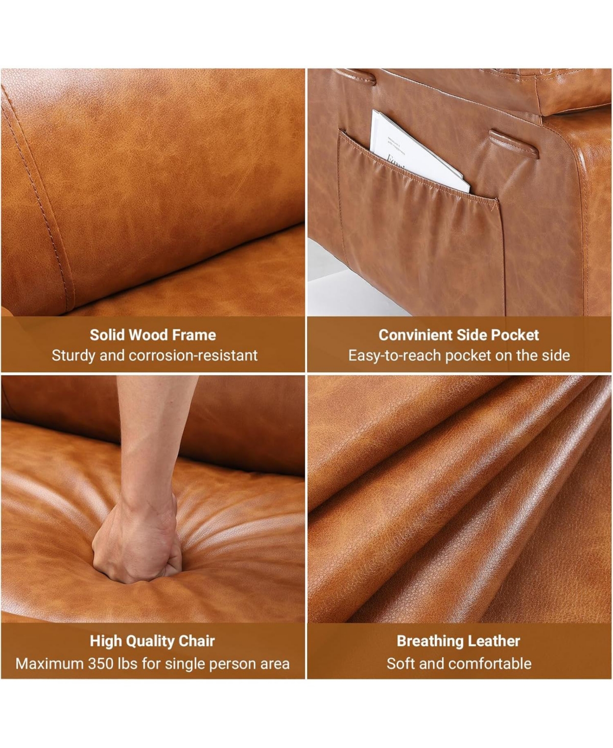 gaomon Pu Leather Power Lift Recliner Chair with Massage and Heat, Adjustable Furniture for Back, Legs w/ 3 Positions, Usb Port, Side Pocket