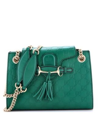 Small Emily Chain Flap Shoulder Bag Guccissima Leather