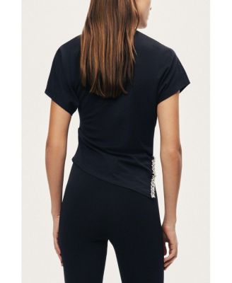 Women's Embellished Asymmetric T-Shirt