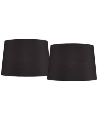 Set of 2 Hardback Drum Lamp Shades Medium 13" Top x 15" Bottom x 10" High Spider Replacement Harp Finial Fitting
