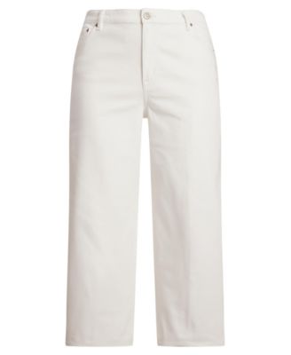 Plus Size High-Rise Wide-Leg Cropped Jeans