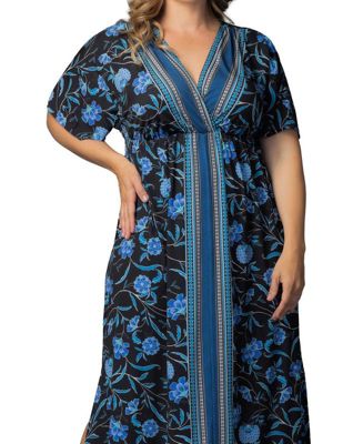 Plus Size Wanderlust Border Print Maxi Dress