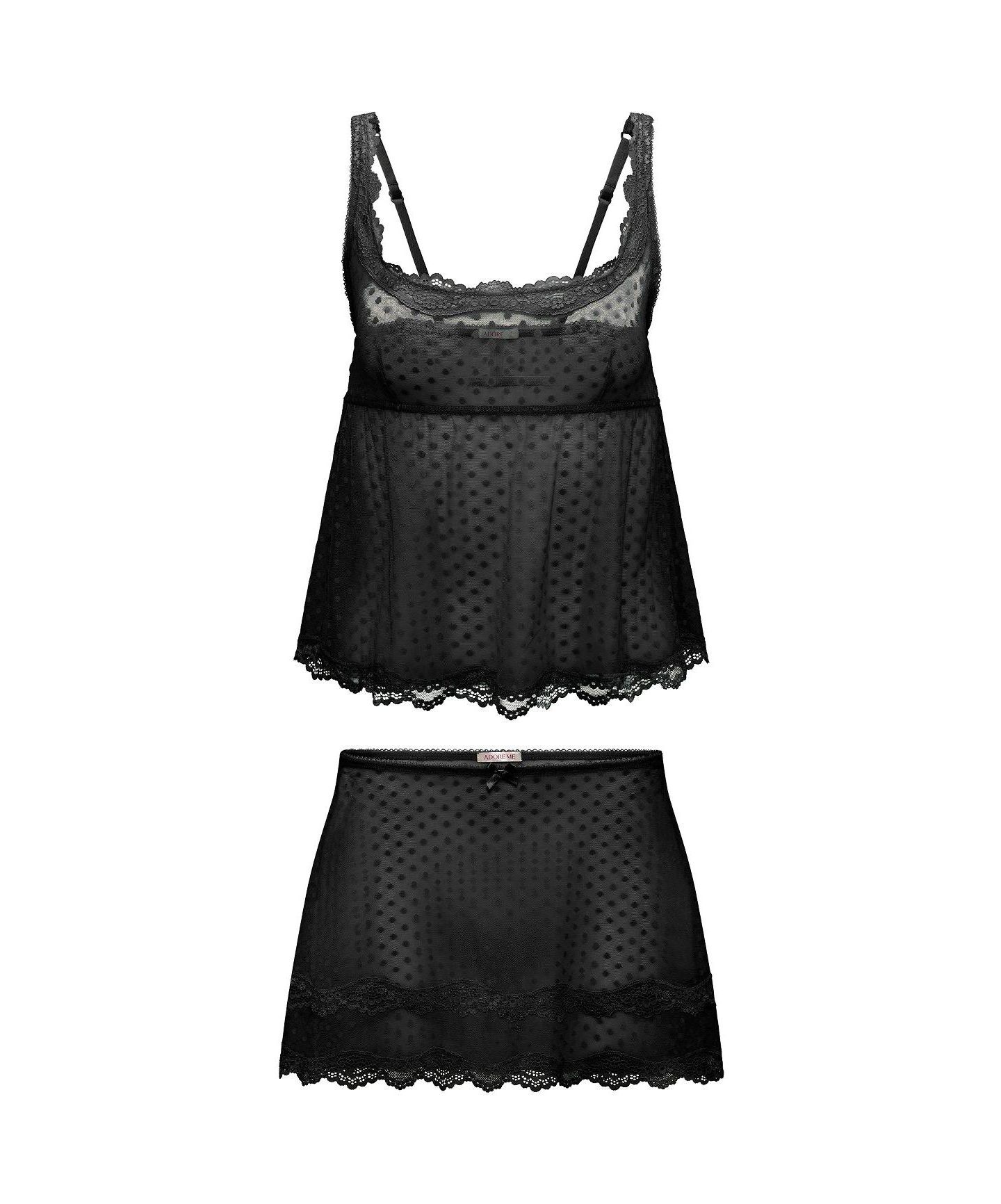 Adore Me Women's Kit Camisole and Half Slip Set Lingerie, цвет: Чёрный — фото 5