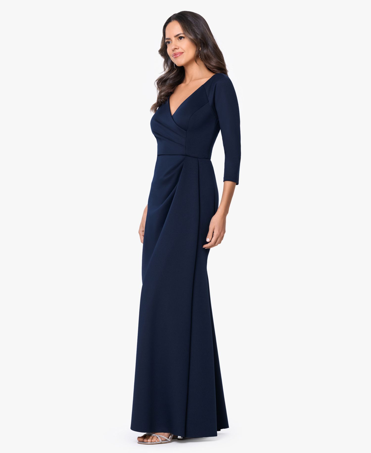 Women's 3/4-Length-Sleeve V-Neck Gown