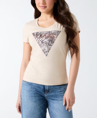 Women's Short-Sleeve Triangle Design T-Shirt