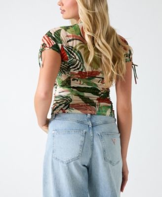 Women's Short-Sleeve Amaya Shirred Top