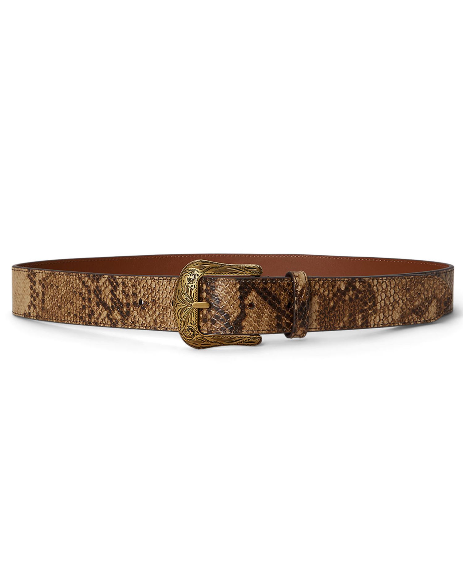 Python Embossed Leather Belt