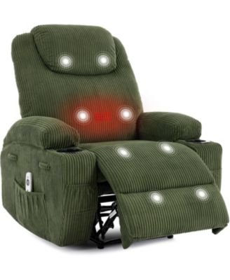 Rocking Recliner Chair with Vibration Massage, Heat, Cup Holders, Side Pockets & Comfy Design