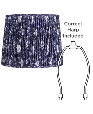Sally 13" Top x 15" Bottom x 12" High x 12" Slant Print Lamp Shade Replacement Pleated Floral Spider Harp