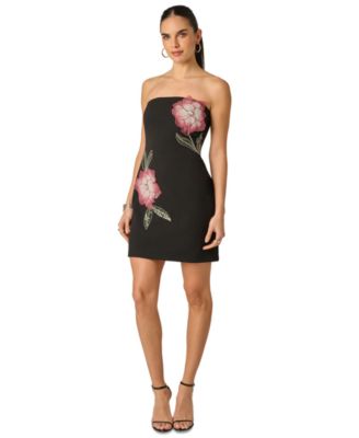 Adrianna Women's Strapless Floral Mini Dress - Macy's