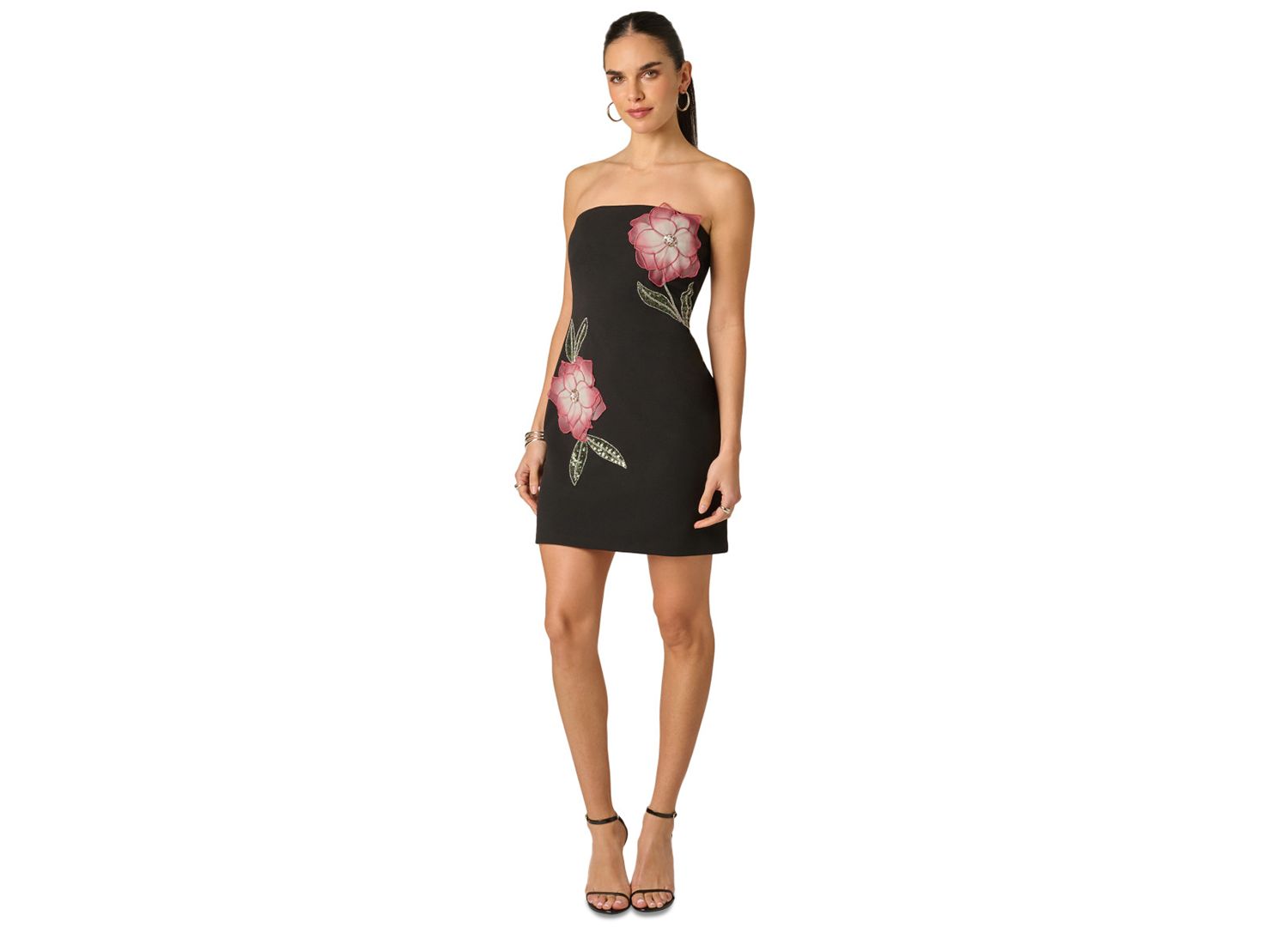 Women's Strapless Floral Mini Dress