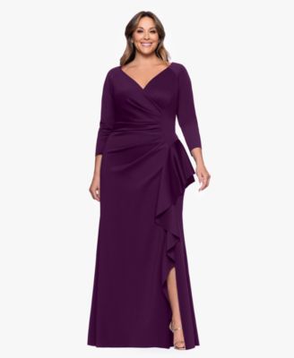 Plus Size V-Neck Long Sheath Dress