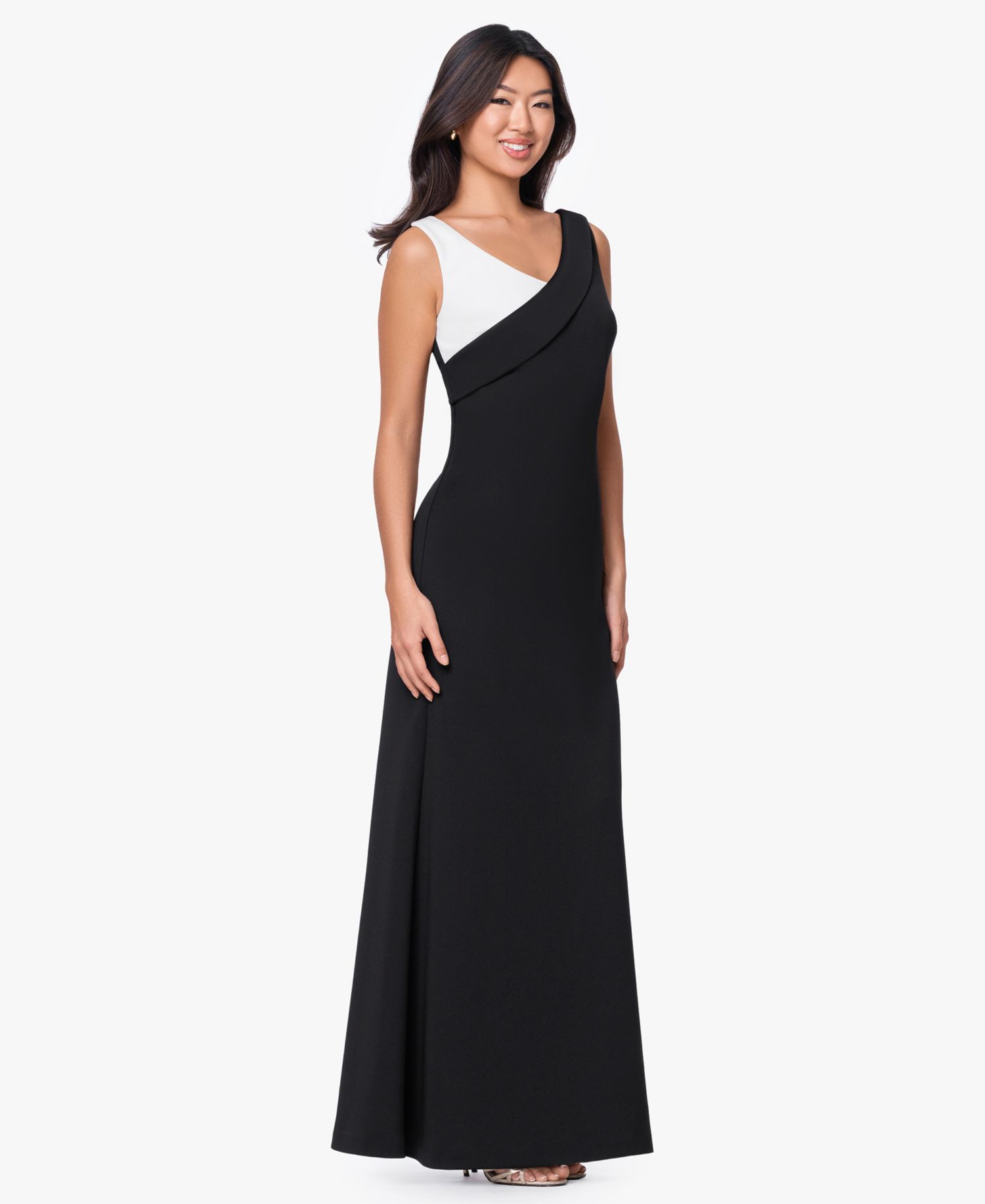 Women's Techno Scuba V-Neck Gown