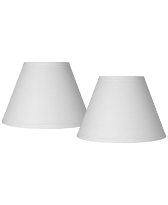 Set of 2 Empire Lamp Shades Small 6" Top x 12" Bottom x 8" High x 8.5" Slant Clip-On Harp and Finial Fitting