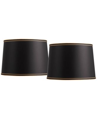 Set of 2 Drum Lamp Shades Medium 14" Top x 16" Bottom x 11" High Spider with Replacement Harp and Finial Fitting