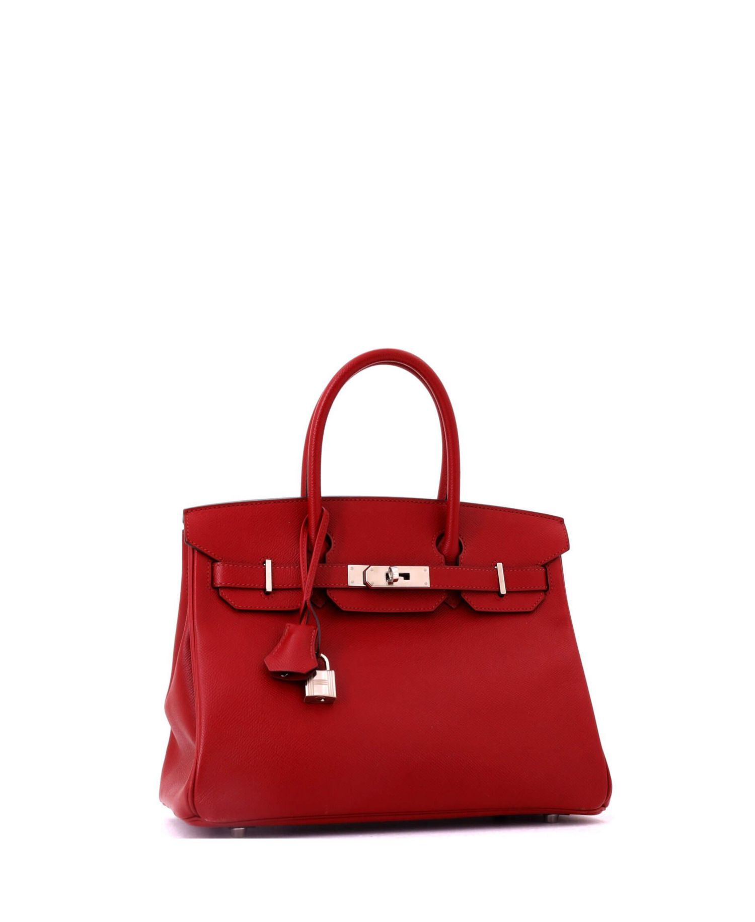 Birkin 30 Handbag Red Epsom with Palladium Hardware