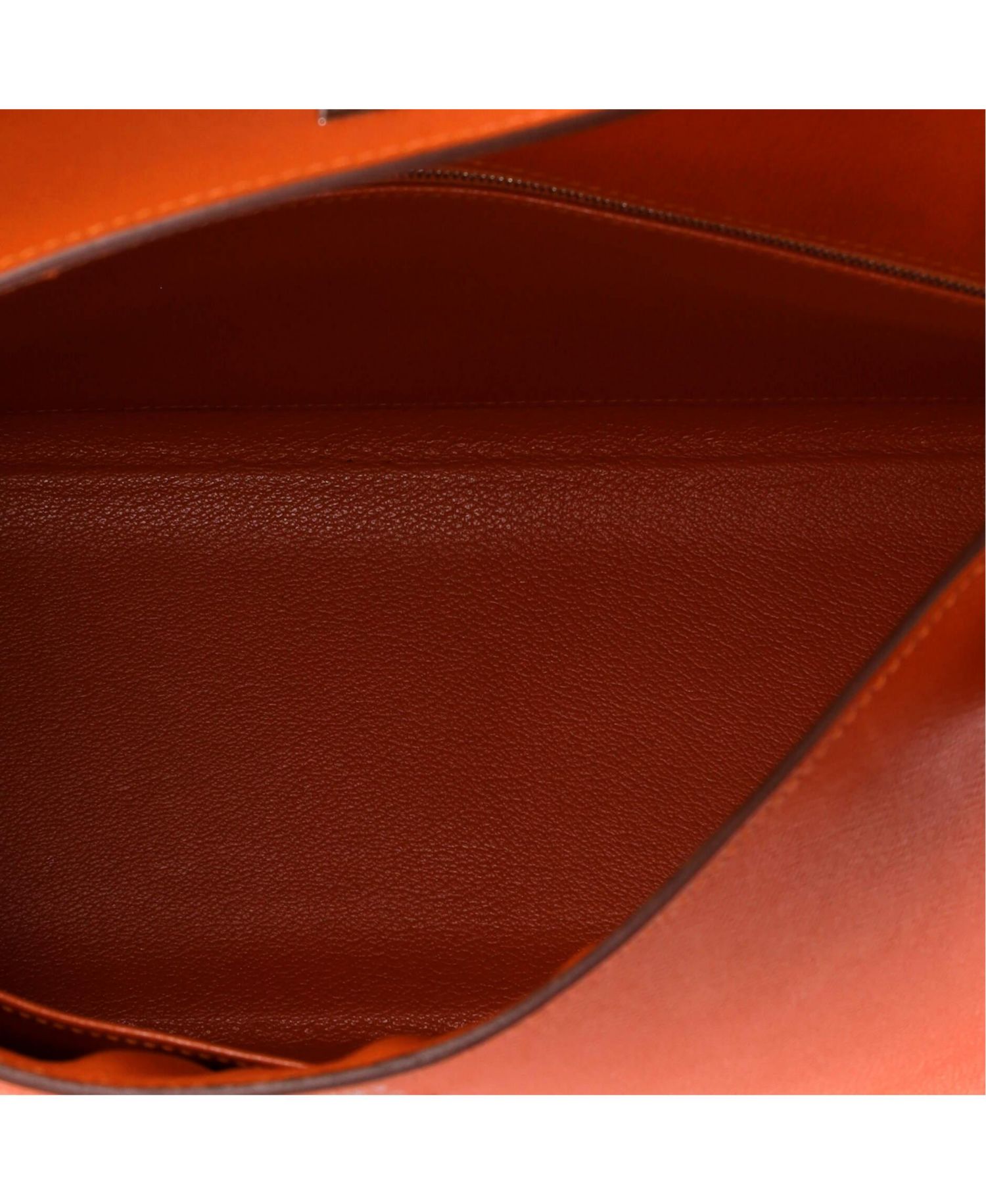 Kelly 35 Handbag Orange Epsom with Palladium Hardware