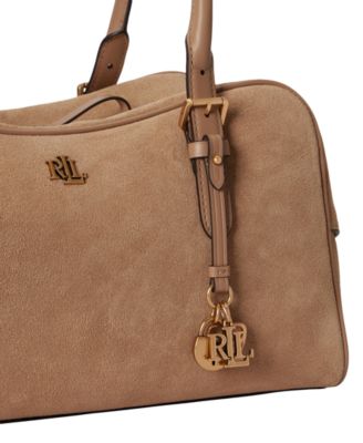 Lauren Ralph Lauren Marcy Large Suede Zip Satchel Bag - Macy's