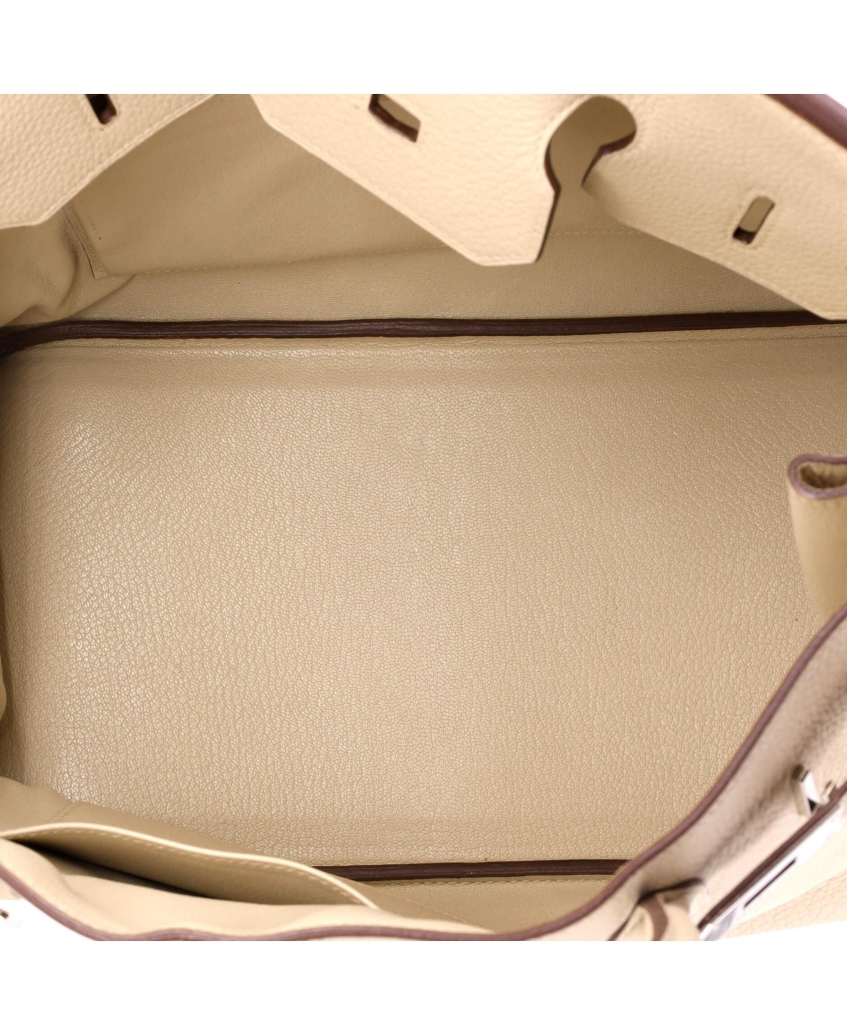 Pre-Owned HERMES Birkin 35 Handbag Light Clemence with Palladium Hardware