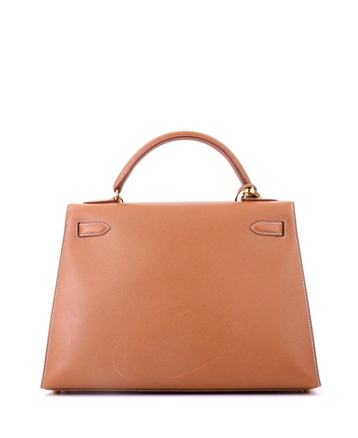 Pre-Owned HERMES Kelly 32 Handbag Brown Courchevel with Gold Hardware