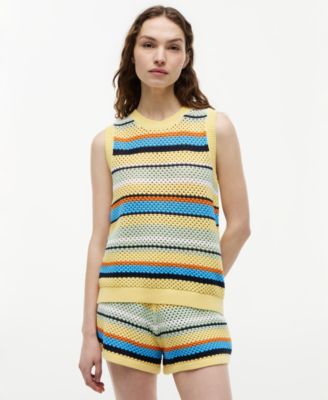 Women's Cotton Crochet Sleeveless Sweater