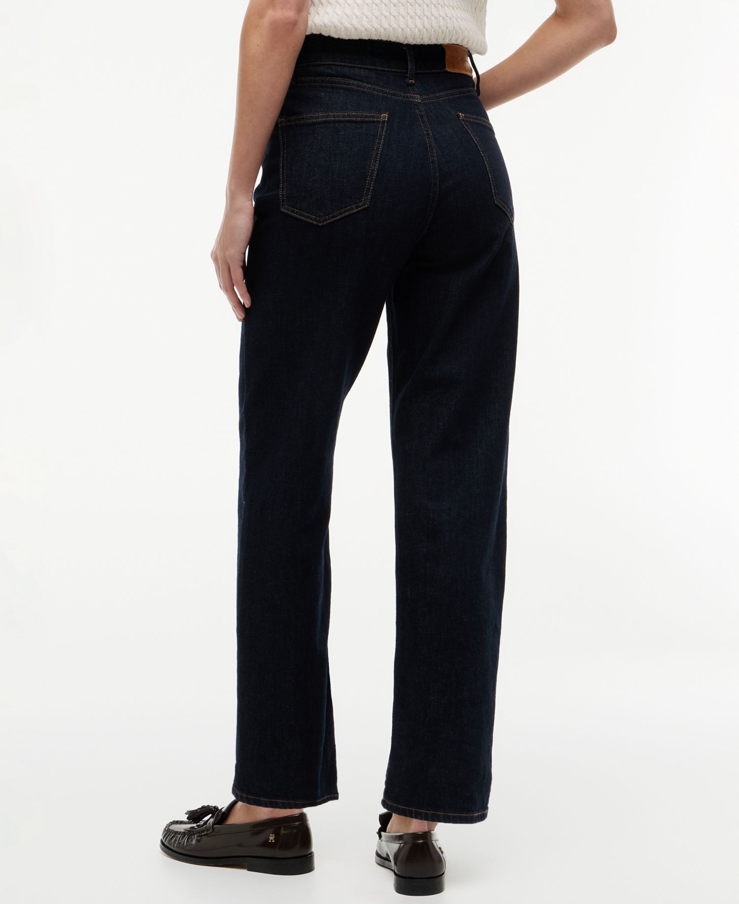 Women's High-Waist Tapered Ankle Cotton Jeans