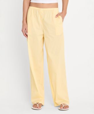 Women's Poplin Lace Trimmed Pants
