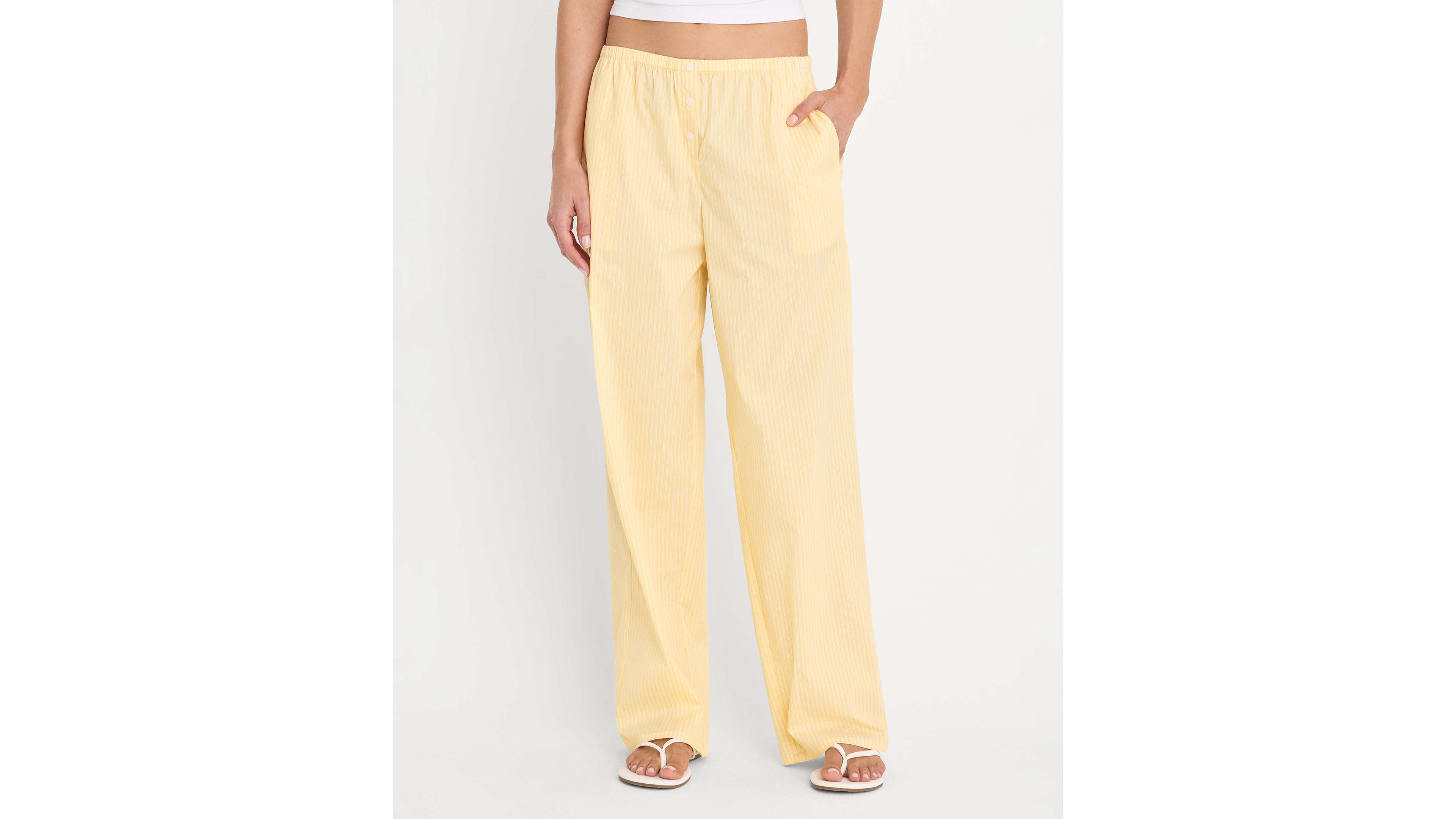 Good American Women's Poplin Lace Trimmed Pants