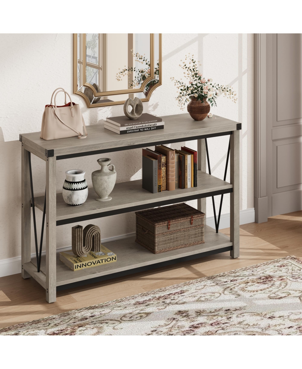 gaomon 47" Narrow Storage Farmhouse Console Table