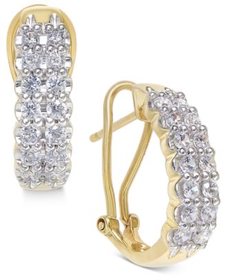 Macy's - Diamond Hoop Earrings (1 ct. t.w.)