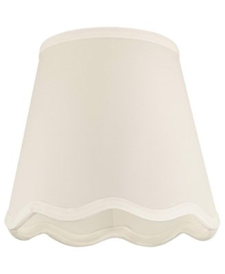 Set of 2 Scalloped Empire Lamp Shades Small 4" Top x 6" Bottom x 5.5" High Candle Clip Harp and Finial Fitting
