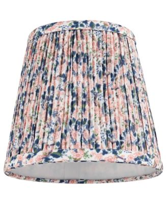 4" Top x 6" Bottom x 5 1/2" High x 5 1/2" Slant Print Lamp Shade Replacement Set of 4 Shirred Pleated Clip On