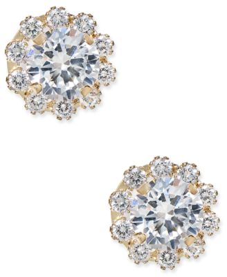 10k gold cubic zirconia earrings