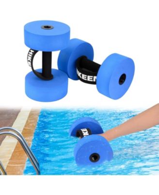 Aquatic Exercise Dumbbells Water Dumbbell Pool Resistance Fitness Barbells with 4 High-Density EVA Foam Pool Weights Dumbbells