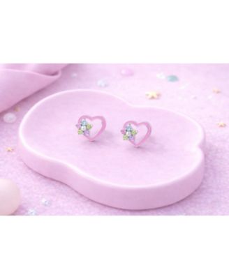 Kids Heart Hypoallergenic Earrings for Girls with Surgical Titanium Screwbacks