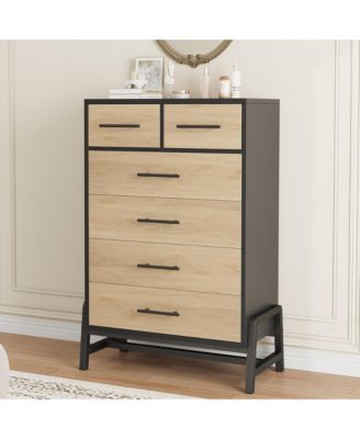 6 Dresser for Bedroom, Freestanding 46.6 in Tall Drawer Dresser with Storage, Wooden Closet Storage Chest for Living Room, Bedroom